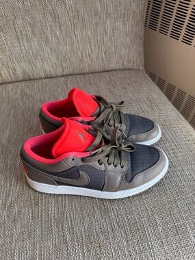 Air Jordan 1 Low - Olive Green with Orange Accent